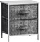 Sorbus Nightstand with 2 Drawers - Steel Frame, Wood Top & Easy Pull Fabric Bins - Great for Home, Bedroom, Office & College Dorm